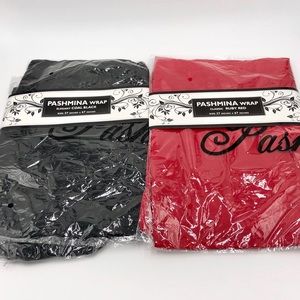 2/$18 Red and Black Pashmina Wraps